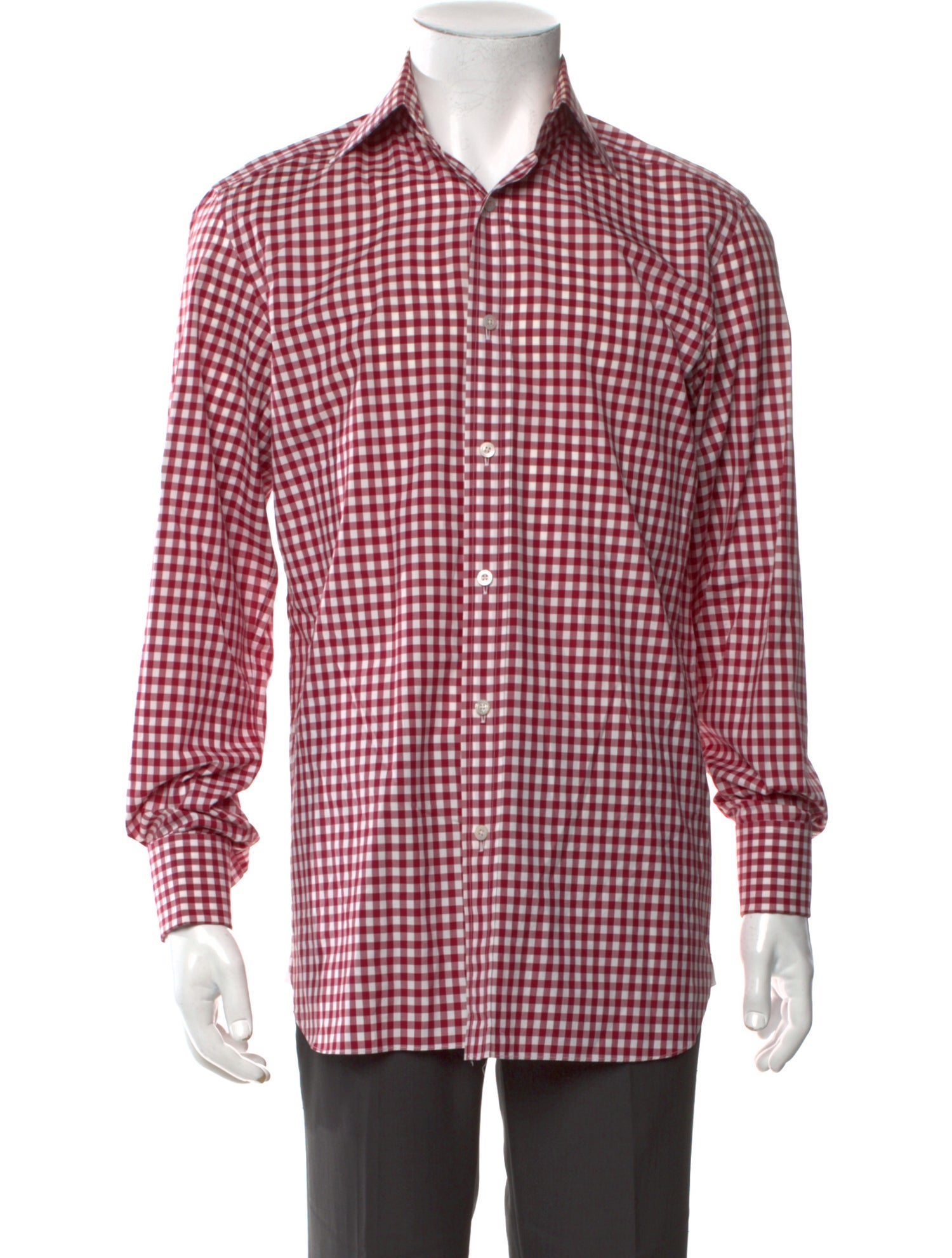 Tom Ford Plaid Print Long Sleeve Dress Shirt