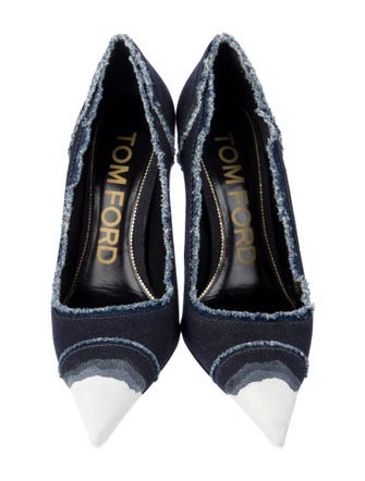 Tom Ford Denim Raw-Edge Trim Pumps