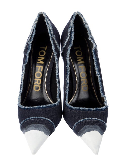 Tom Ford Denim Raw-Edge Trim Pumps