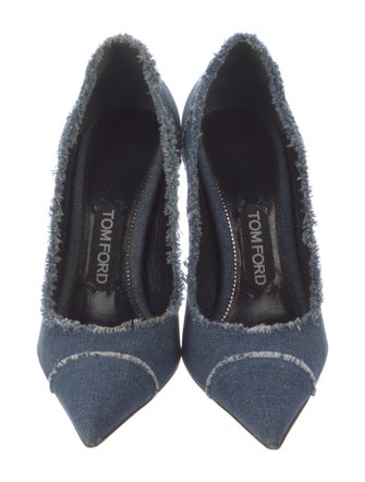Tom Ford Denim Raw-Edge Trim Pumps