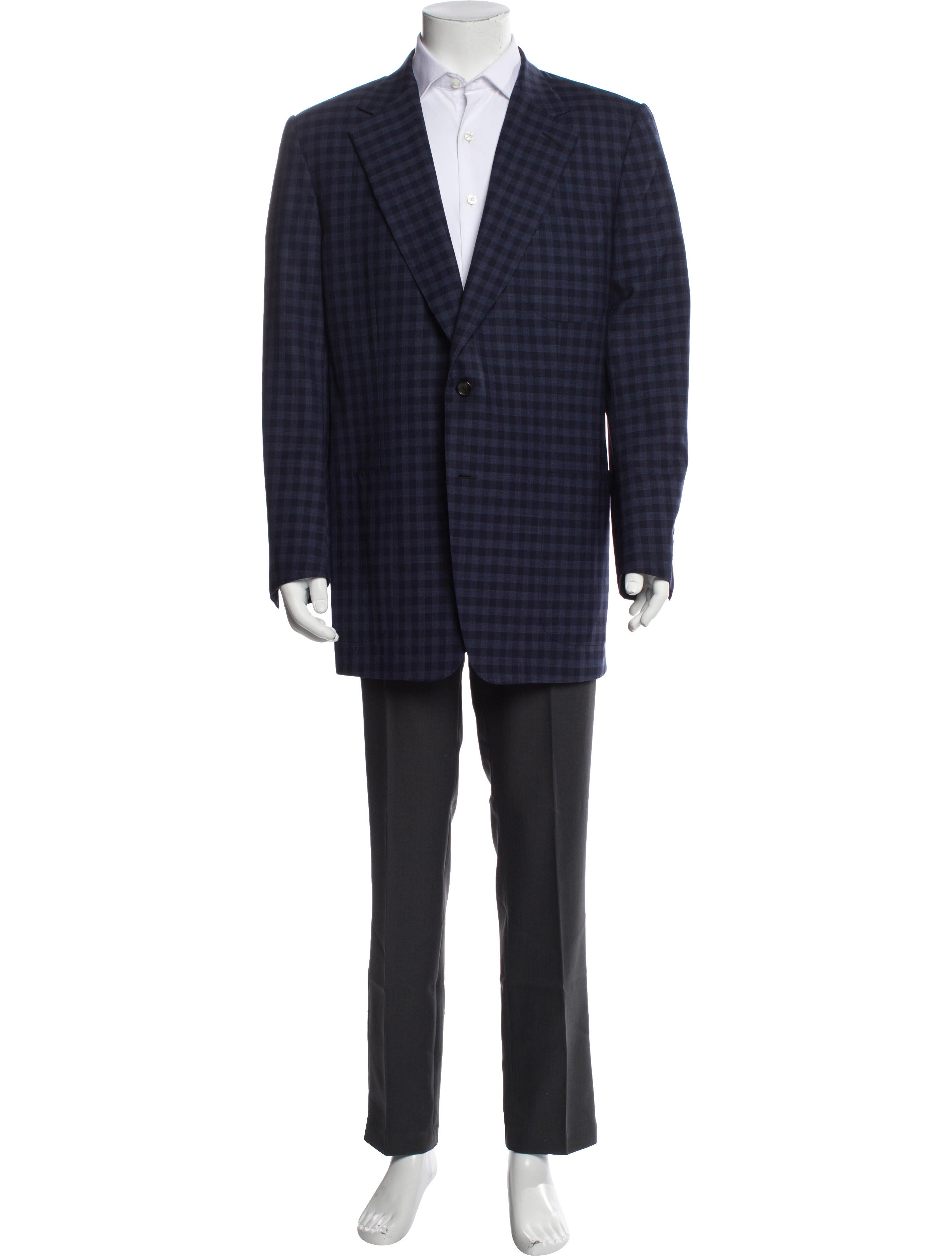 Tom Ford Wool Plaid Print Blazer