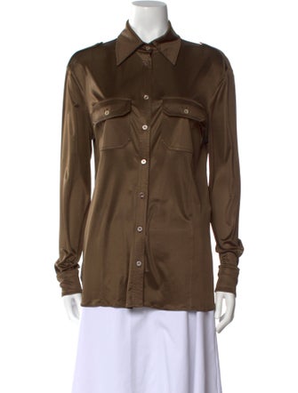 Tom Ford Long Sleeve Button-Up Top