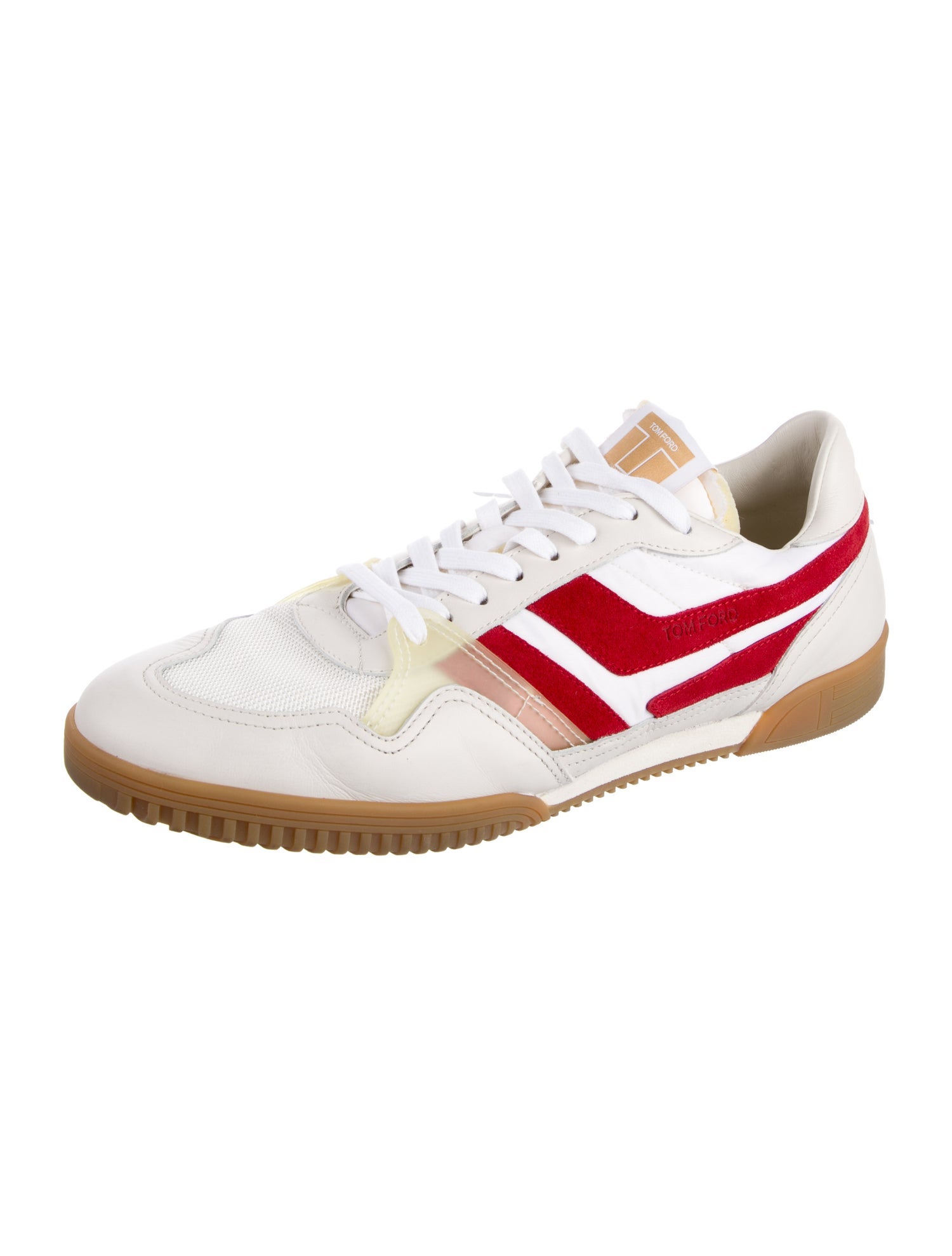 Tom Ford Leather Striped Sneakers