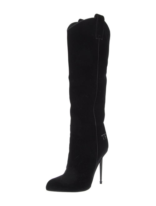 Tom Ford Velvet Crystal Embellishments Western Boots