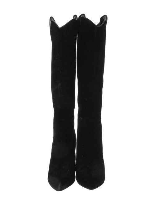 Tom Ford Velvet Crystal Embellishments Western Boots