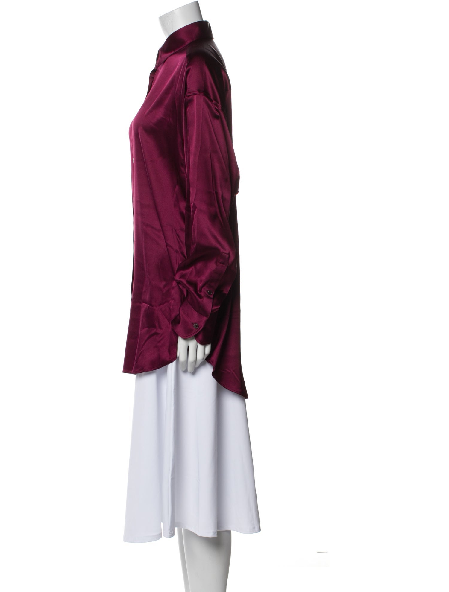 Tom Ford Silk Long Sleeve Button-Up Top