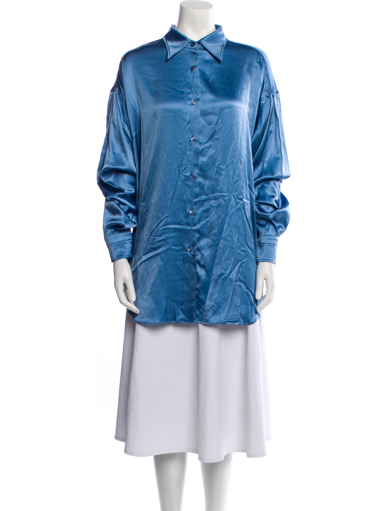 Tom Ford Silk Long Sleeve Button-Up Top