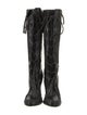 Tom Ford Leather Animal Print Lace-Up Boots