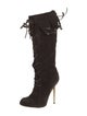Tom Ford Suede Animal Print Lace-Up Boots