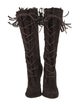 Tom Ford Suede Animal Print Lace-Up Boots