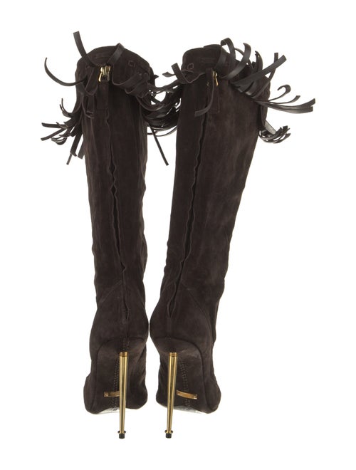 Tom Ford Suede Animal Print Lace-Up Boots