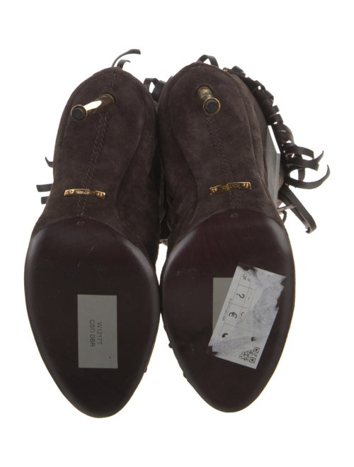 Tom Ford Suede Animal Print Lace-Up Boots