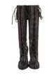 Tom Ford Leather Animal Print Lace-Up Boots