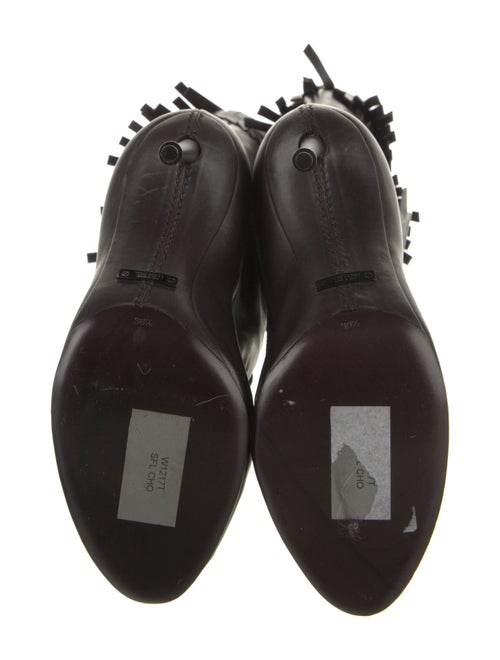 Tom Ford Leather Animal Print Lace-Up Boots