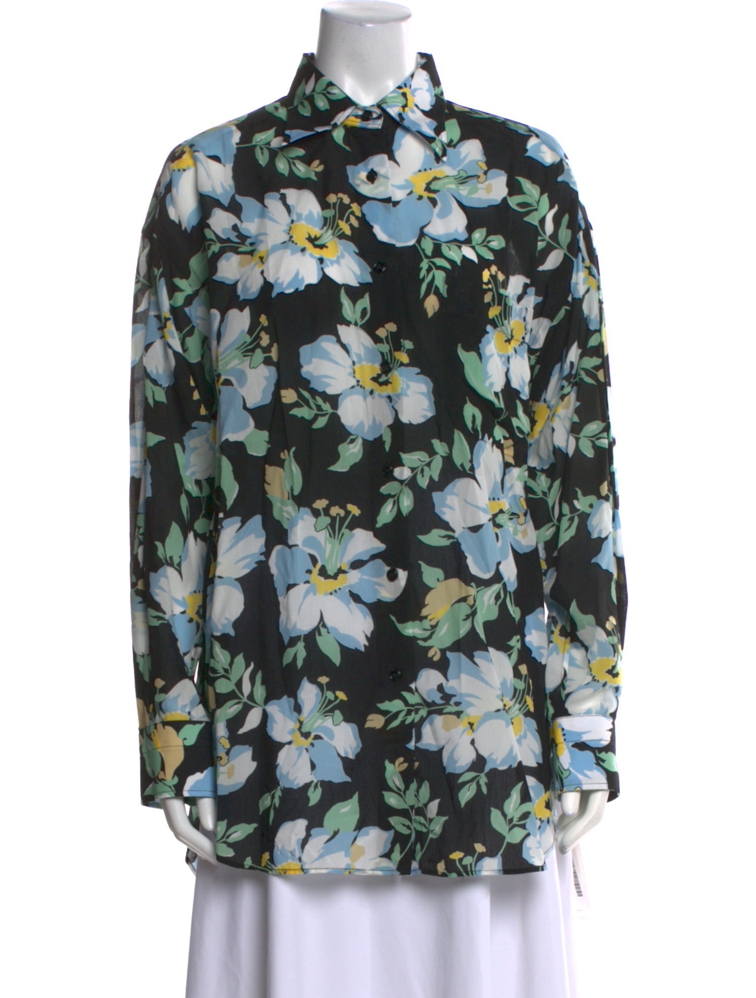 Tom Ford Floral Print Long Sleeve Button-Up Top