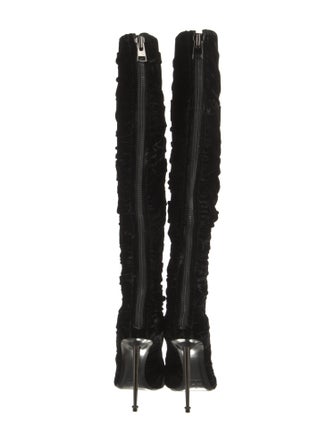 Tom Ford Velvet Animal Print Boots