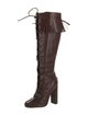 Tom Ford Leather Animal Print Lace-Up Boots