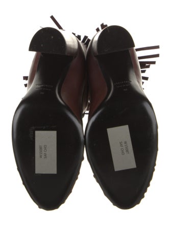 Tom Ford Leather Animal Print Lace-Up Boots