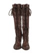 Tom Ford Leather Animal Print Lace-Up Boots