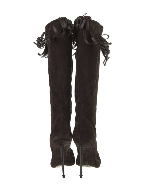Tom Ford Suede Animal Print Lace-Up Boots