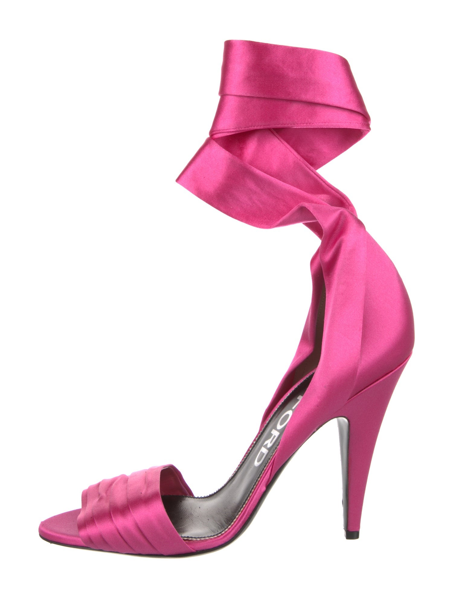 Tom Ford Satin Leather Trim Embellishment Sandals