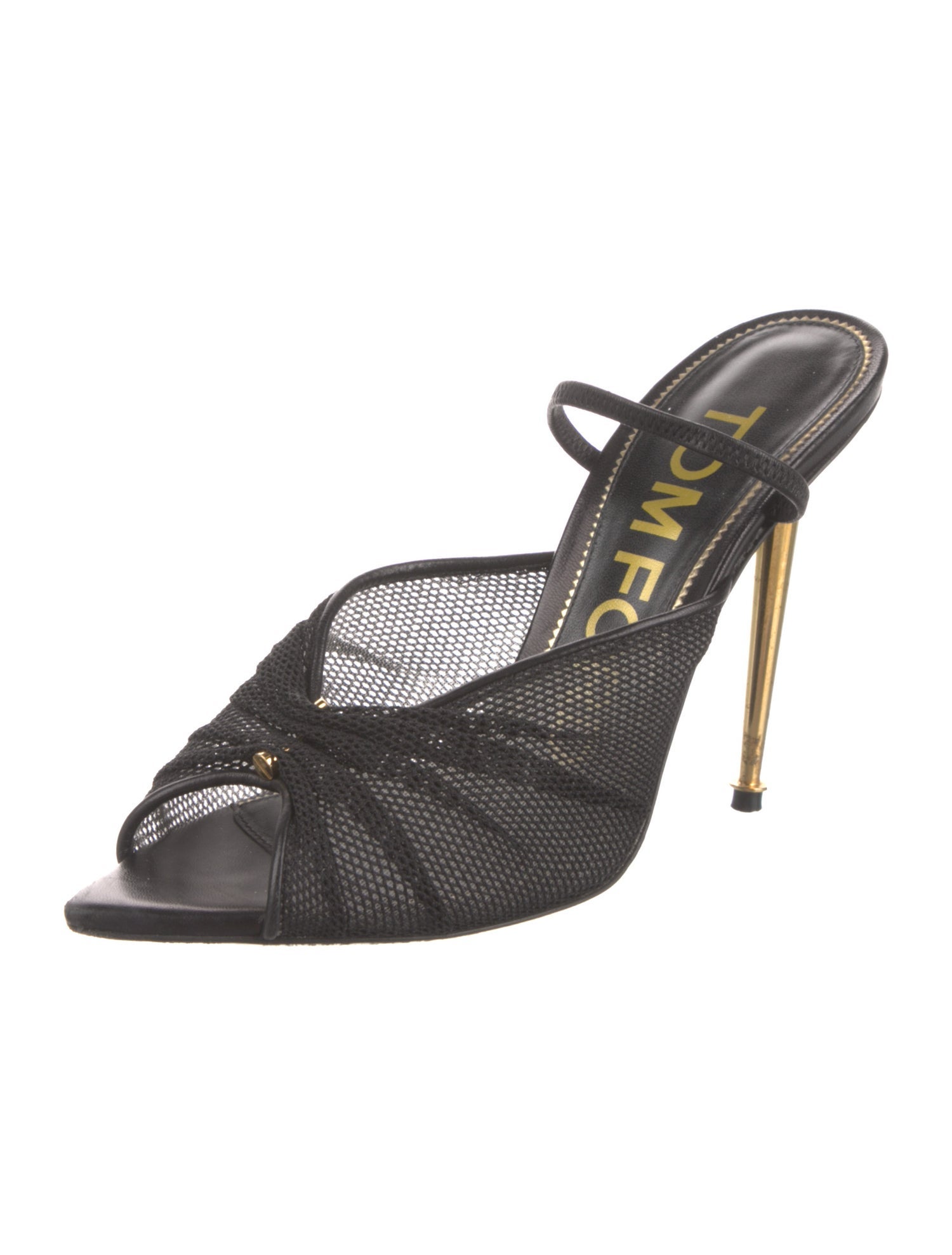 Tom Ford Leather Mesh Accents Slides