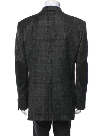 Tom Ford Wool Plaid Print Blazer