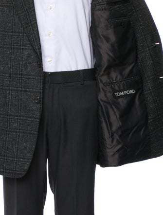 Tom Ford Wool Plaid Print Blazer