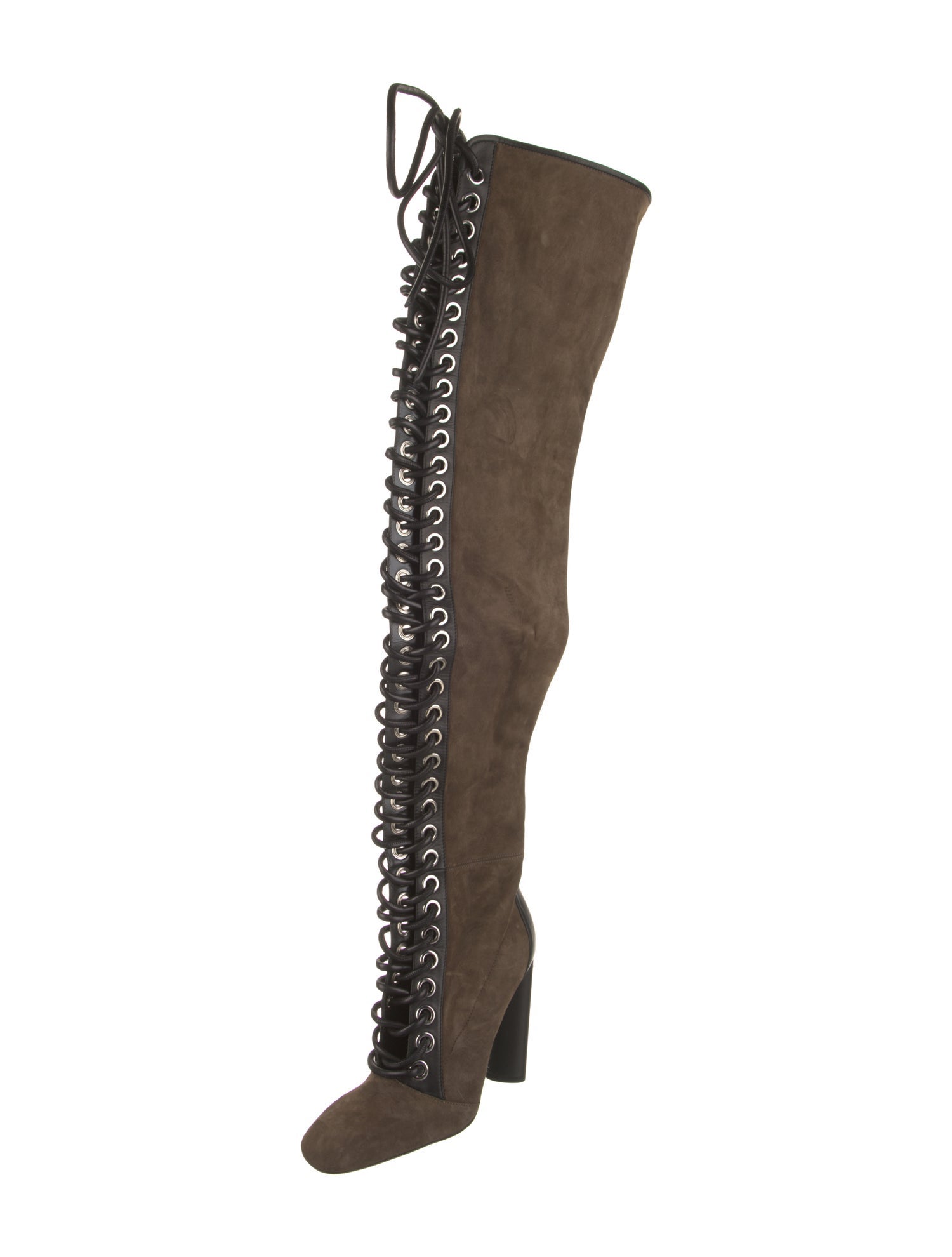 Tom Ford Suede Leather Trim Embellishment Lace-Up Boots