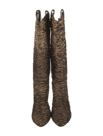 Tom Ford Persian Lamb Printed Western Boots