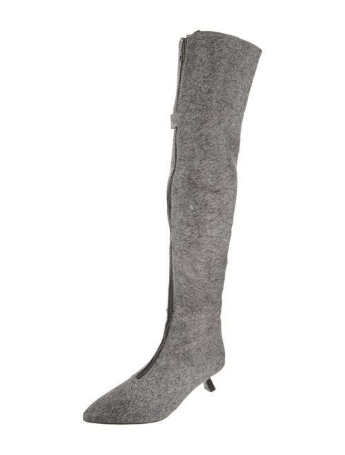 Tom Ford Ponyhair Leather Trim Embellishment Sock Boots