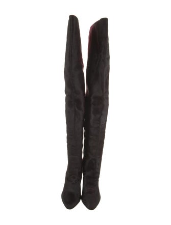 Tom Ford Ponyhair Leather Trim Embellishment Boots