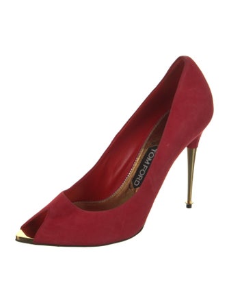 Tom Ford Suede Leather Trim Embellishment Pumps