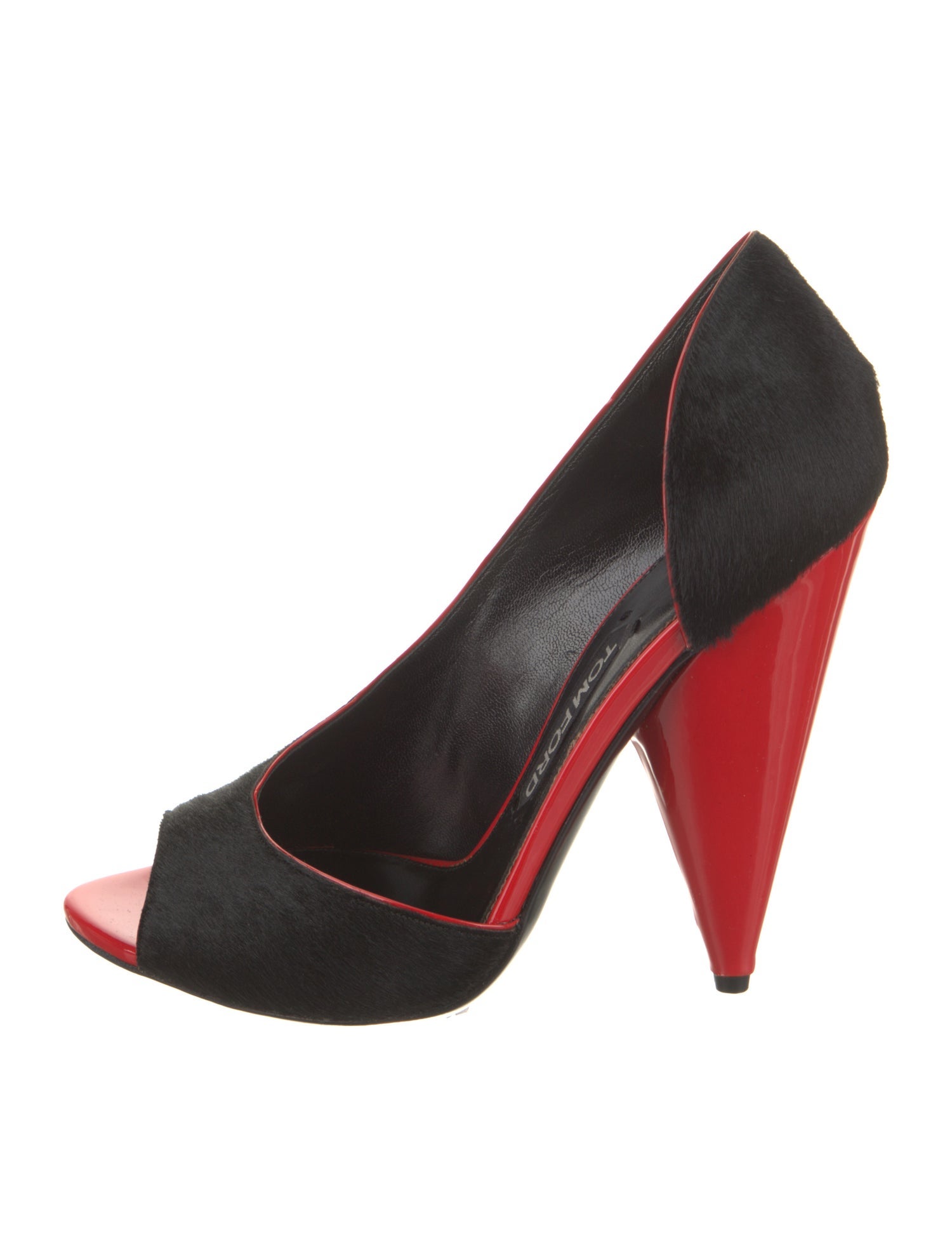 Tom Ford Ponyhair Colorblock Pattern D'Orsay Pumps