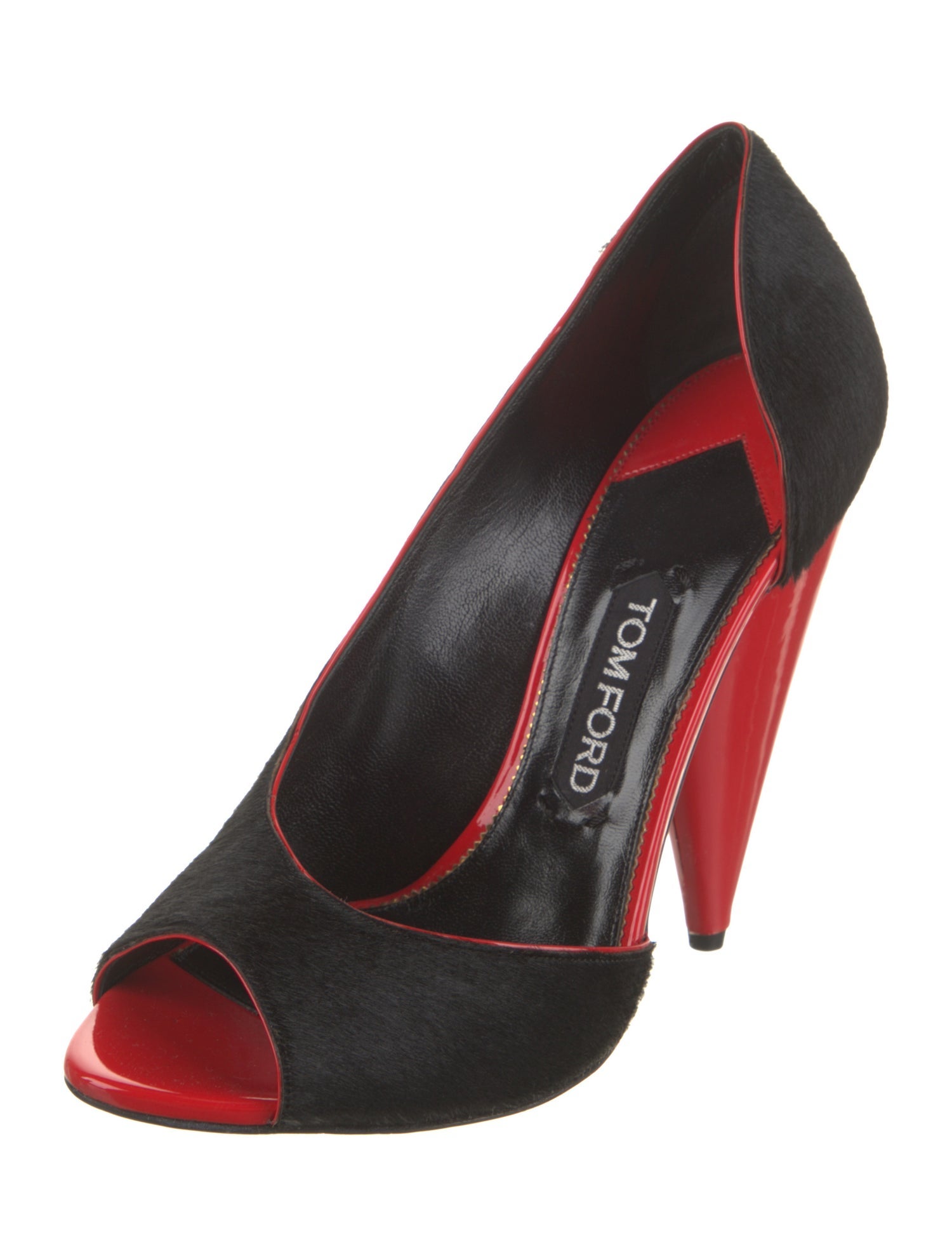Tom Ford Ponyhair Colorblock Pattern D'Orsay Pumps