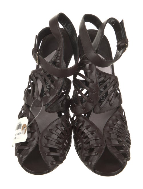 Tom Ford Leather Animal Print Slingback Pumps