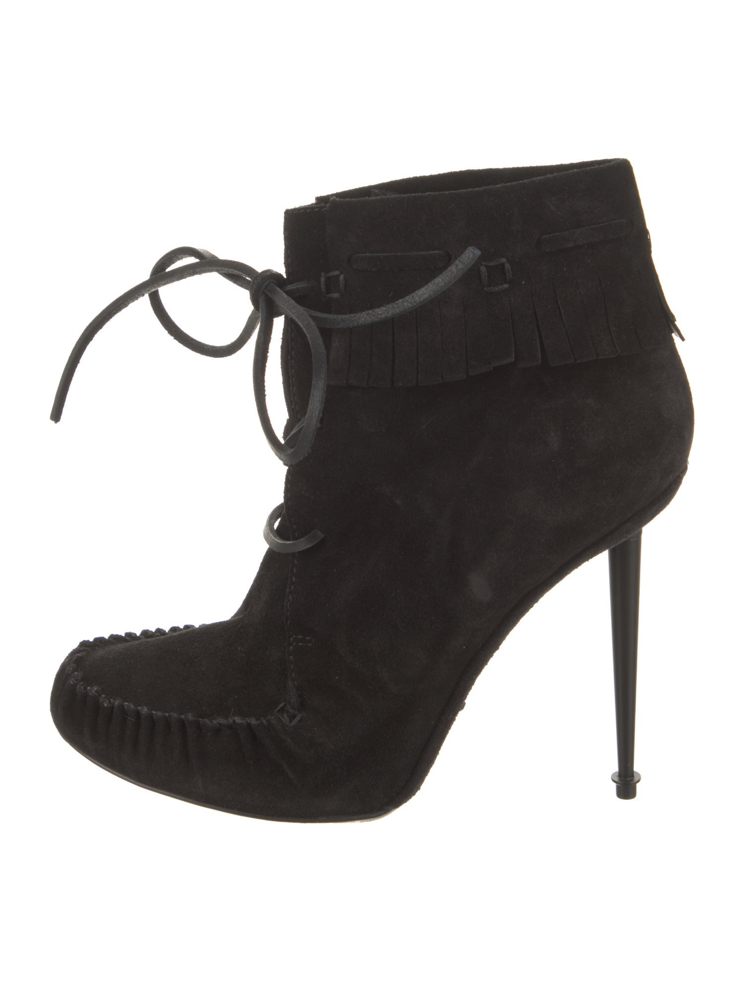 Tom Ford Suede Leather Trim Embellishment Lace-Up Boots