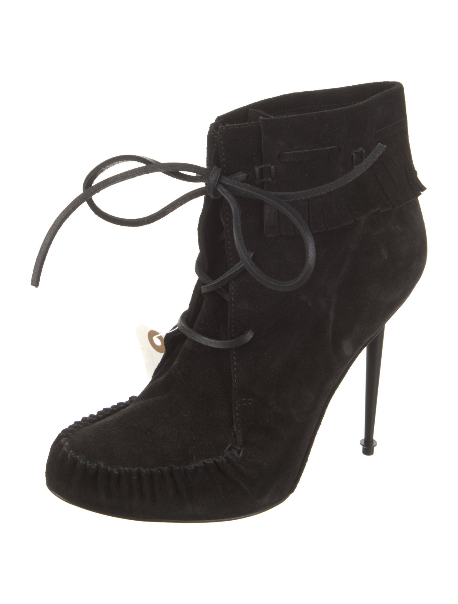 Tom Ford Suede Leather Trim Embellishment Lace-Up Boots