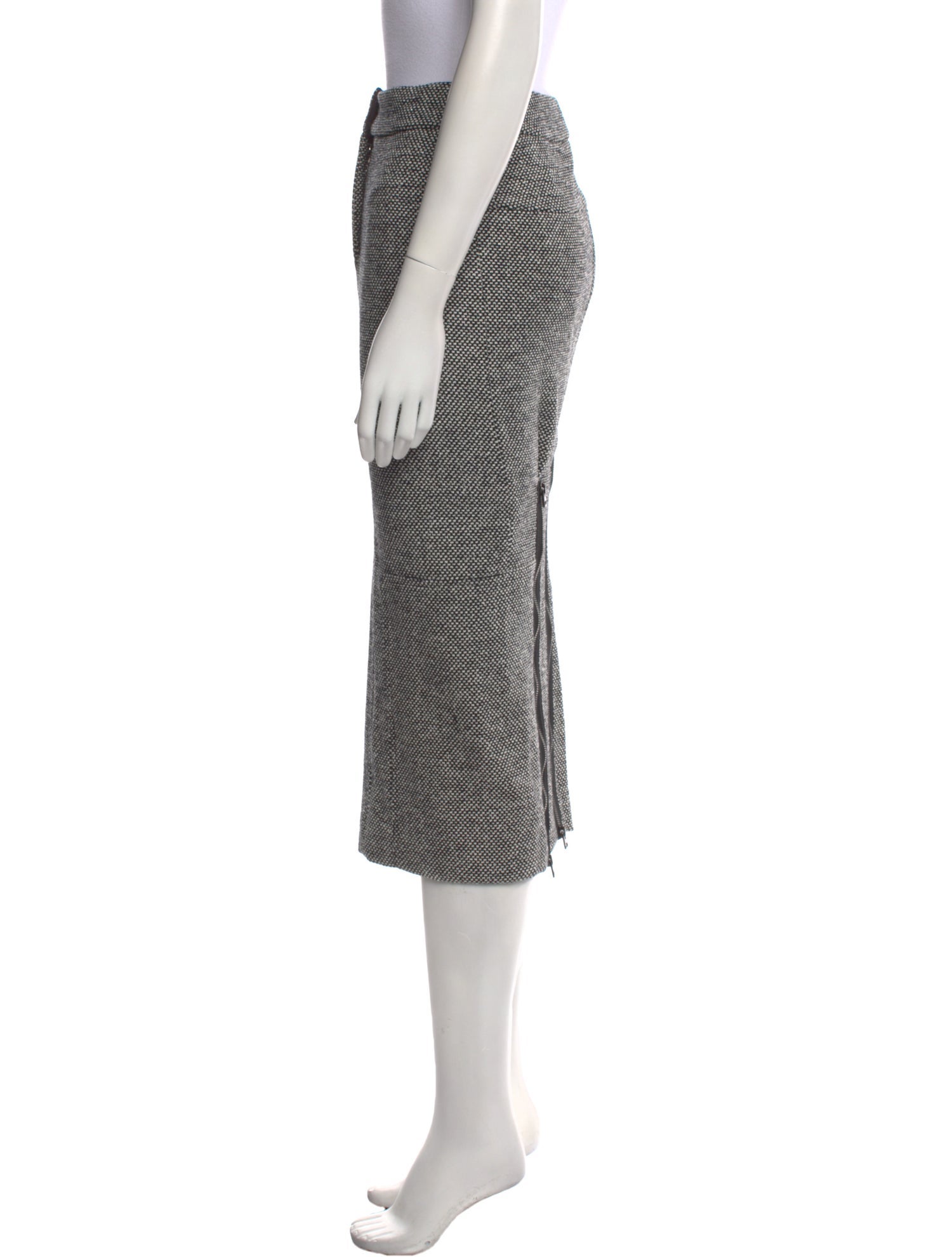 Tom Ford Tweed Pattern Midi Length Skirt