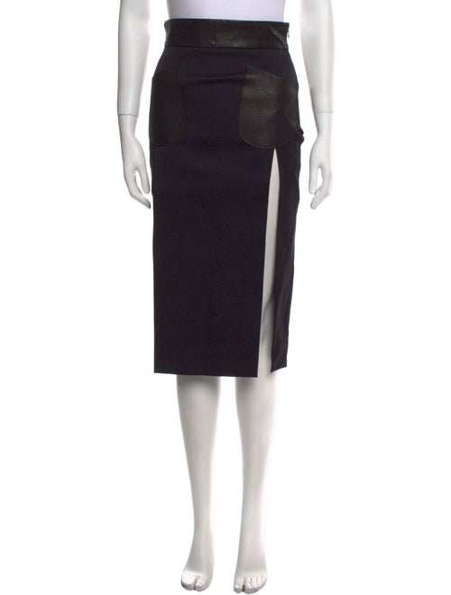 Tom Ford Leather Trim Embellishment Knee-Length Skirt