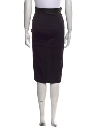 Tom Ford Leather Trim Embellishment Knee-Length Skirt