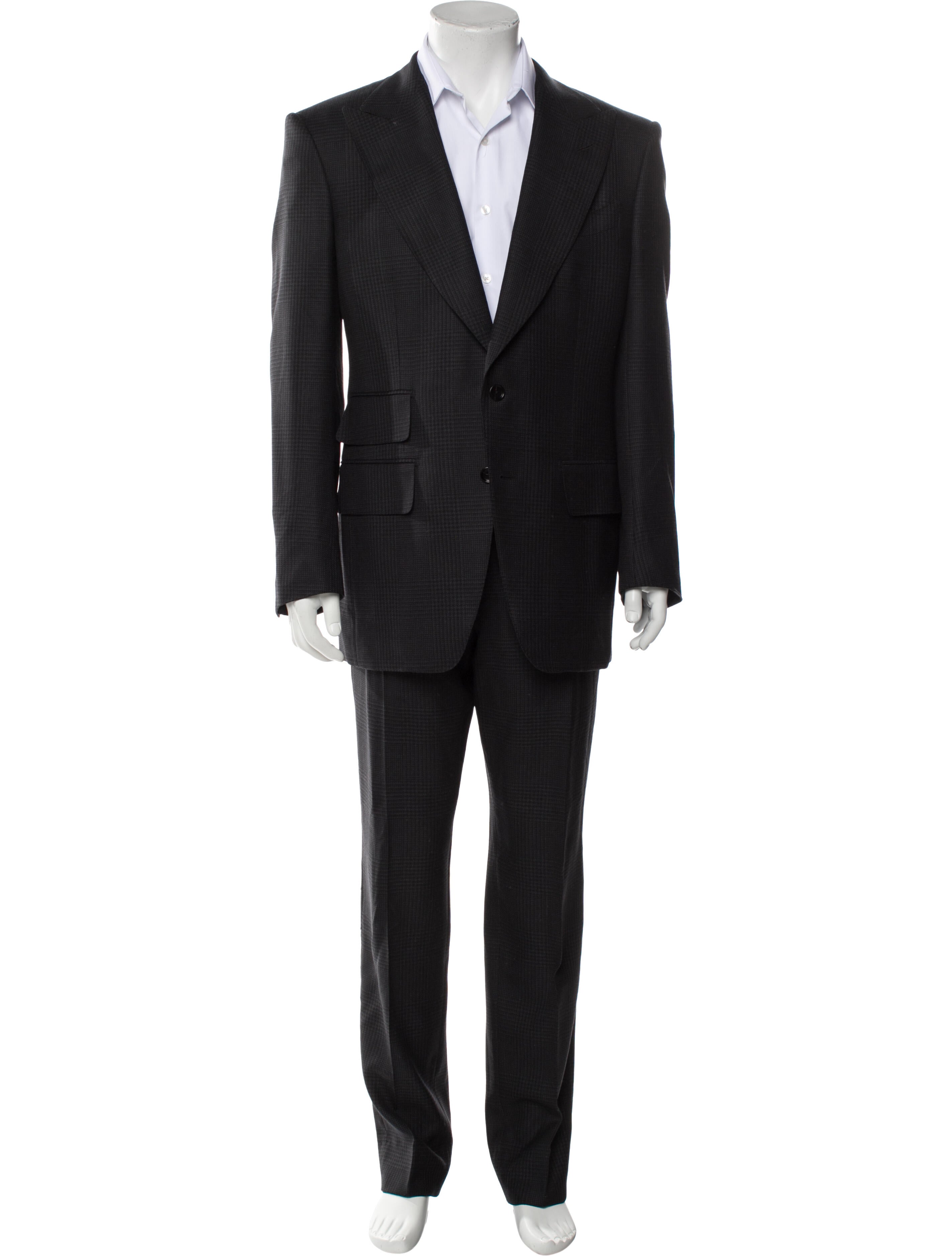 Tom Ford Wool Plaid Print Two-Piece Suit