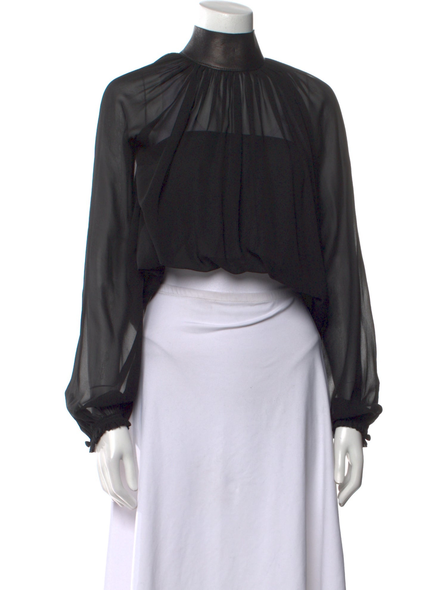 Tom Ford Mock Neck Long Sleeve Crop Top