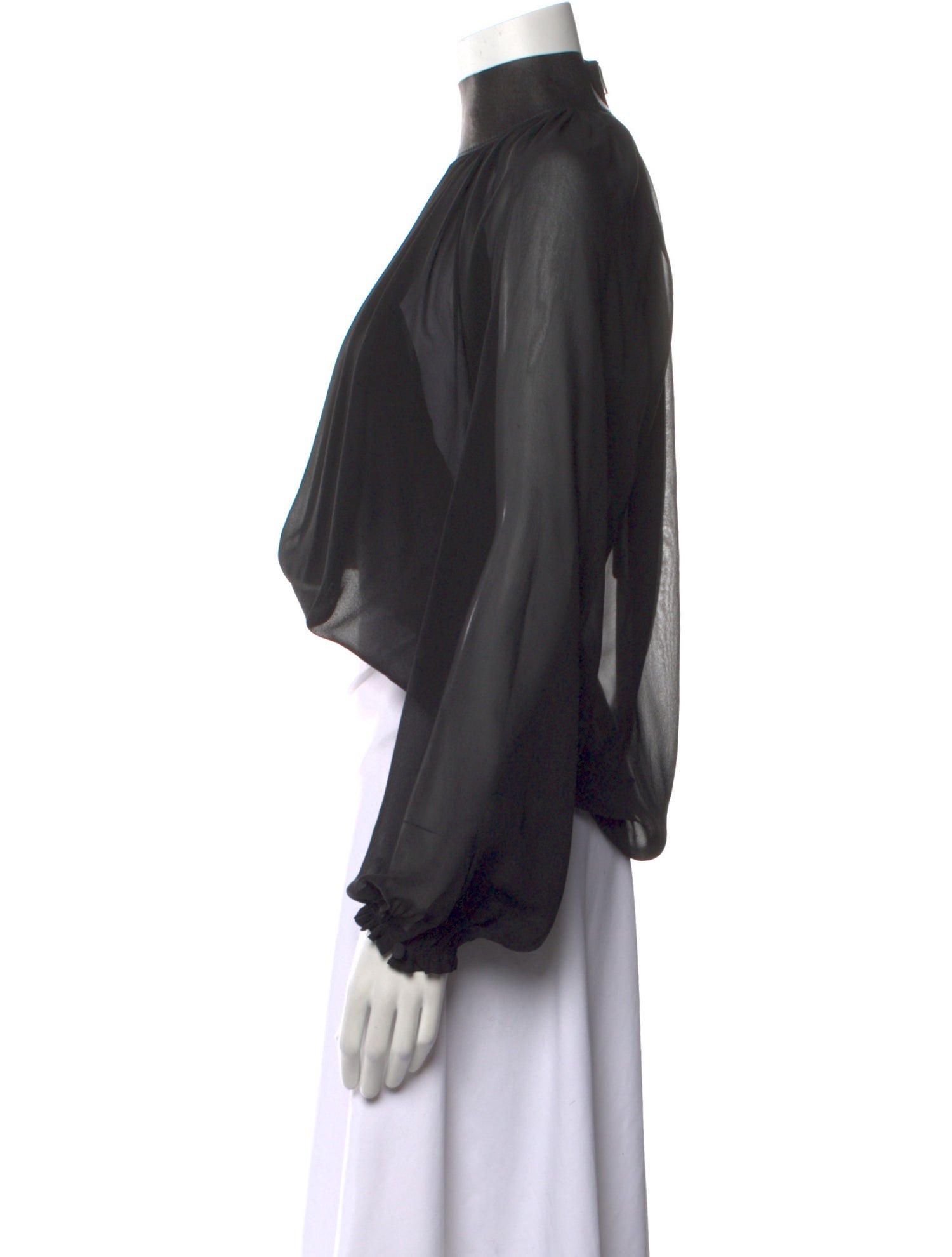 Tom Ford Mock Neck Long Sleeve Crop Top