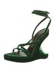Tom Ford Velvet Leather Trim Embellishment Slingback Sandals