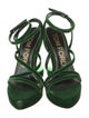 Tom Ford Velvet Leather Trim Embellishment Slingback Sandals