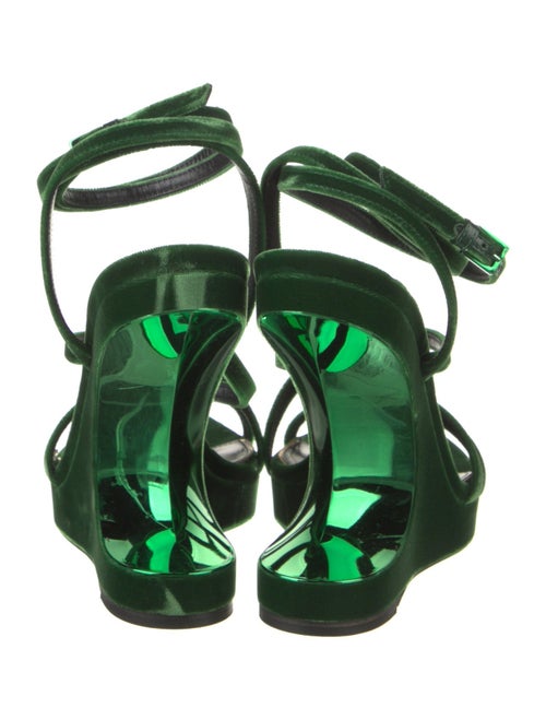 Tom Ford Velvet Leather Trim Embellishment Slingback Sandals