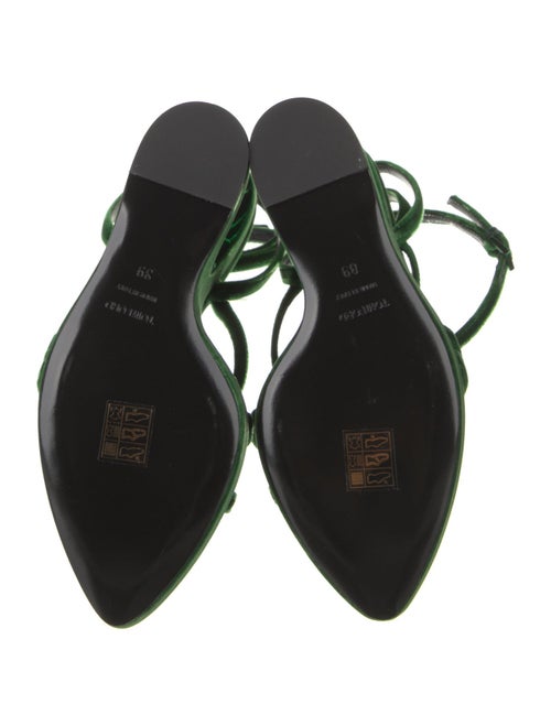 Tom Ford Velvet Leather Trim Embellishment Slingback Sandals