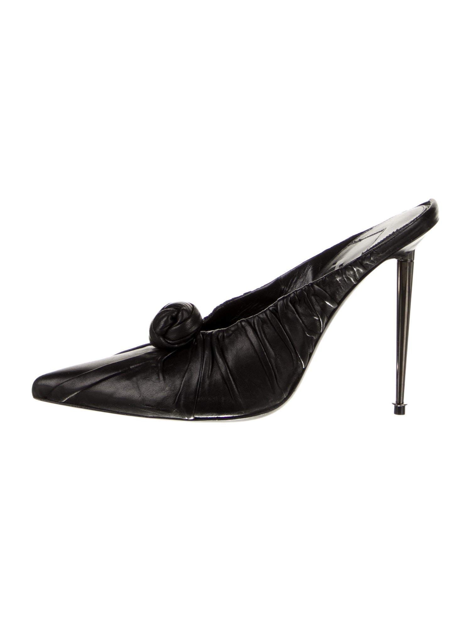 Tom Ford Leather Pleated Accents Mules
