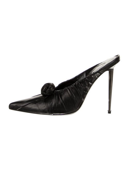 Tom Ford Leather Pleated Accents Mules